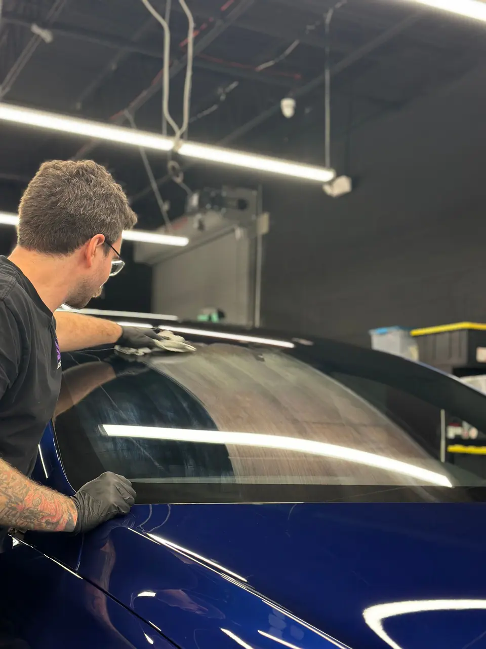 Glass coating on a Tesla Model X