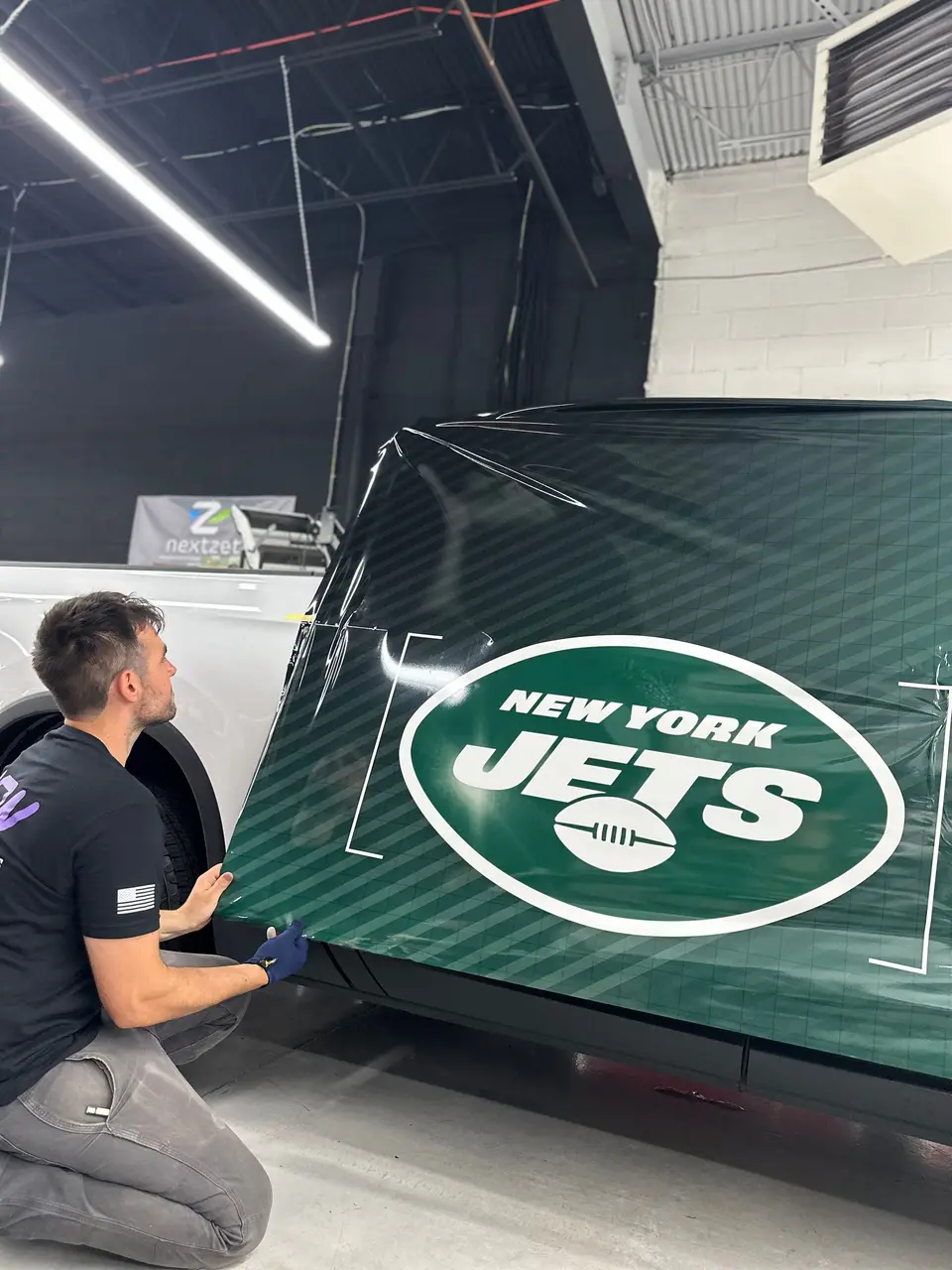 Installing a printed Jets wrap