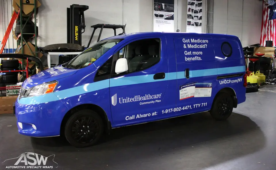 Commercial wrap on a UnitedHealthcare van