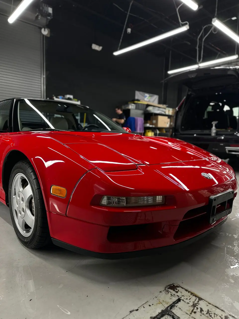 Corrected paint on a red NSX