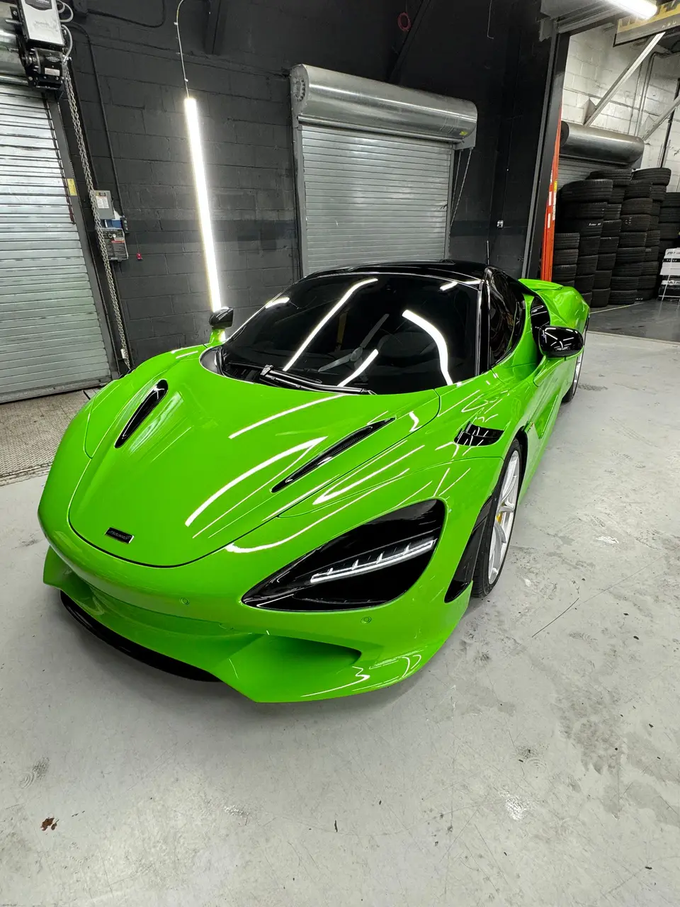 Green McLaren 750S after PPF