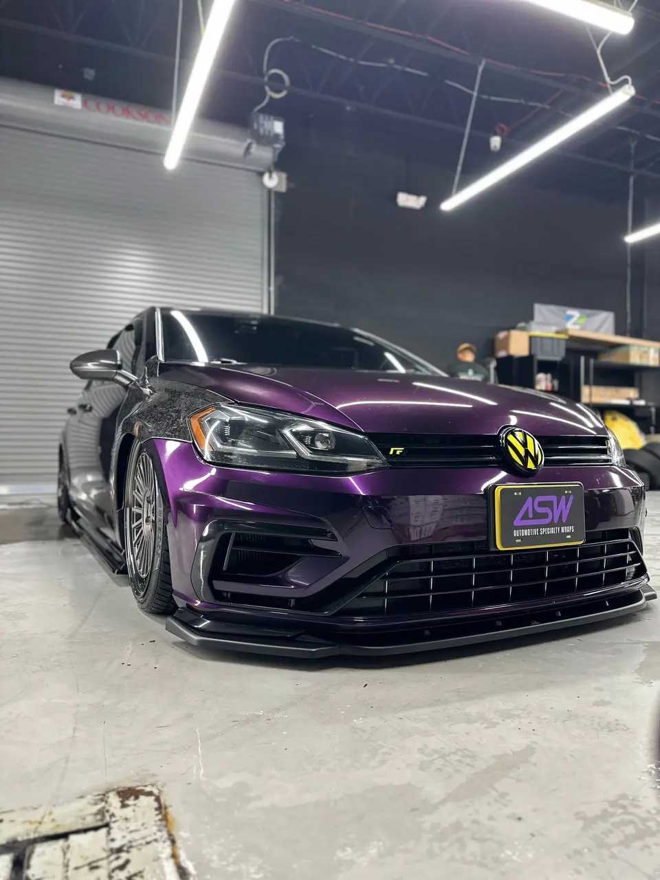 Purple wrapped VW Golf R